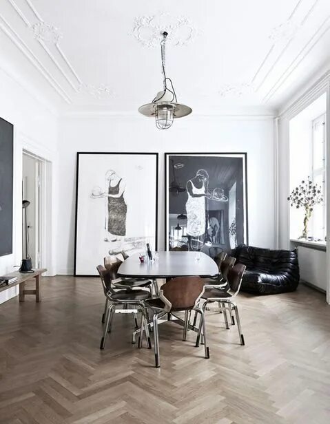 Пол елочка в современном интерьере Le mythique canapé Togo en 20 inspirations - Elle Décoration Dining room design 