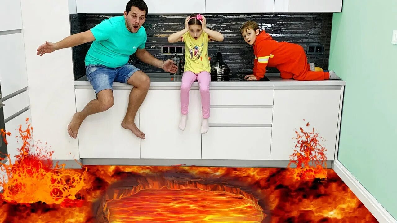 Пол это лава советская ул 101 фото The Floor is Lava - Sofia plays with Dad - YouTube