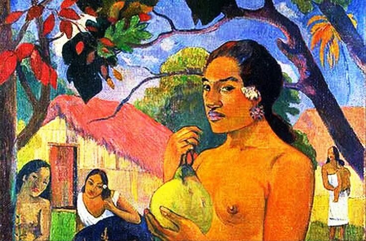 Поль гоген фото Gauguin Paul Gauguin - Eü haere ia oe (Where Are You Going?). Woman Holding a Fr