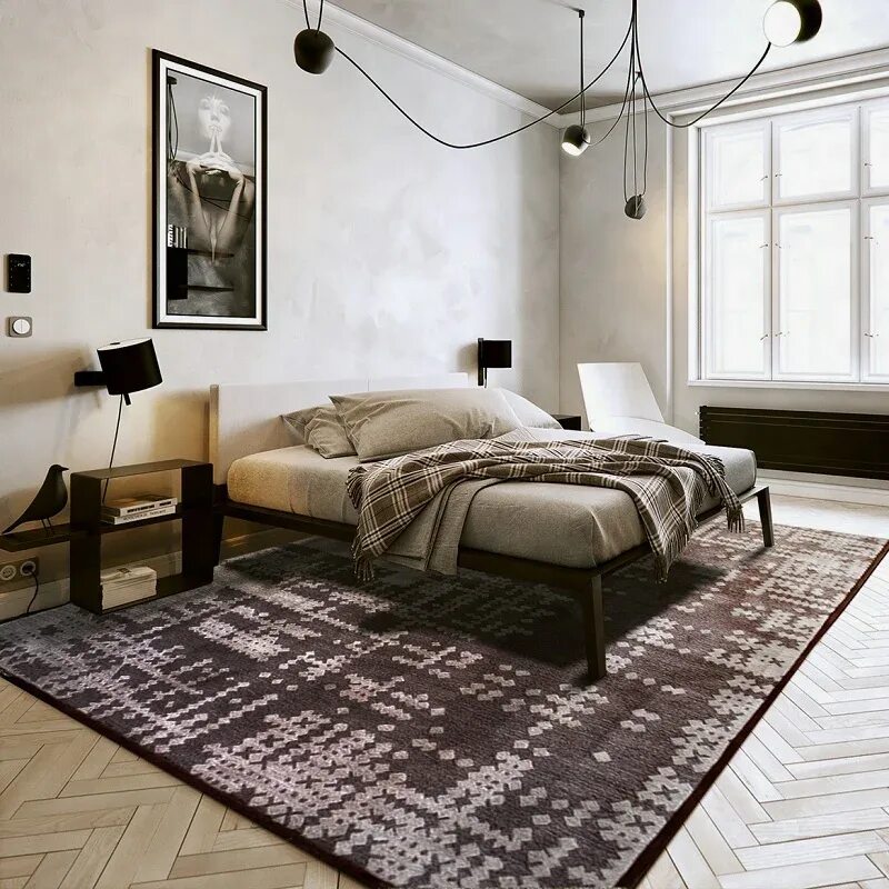 Пол интерьер спальни Luxury Bedroom Rug Hotel Area Rug Commercial Use With Customized Design - Buy Be