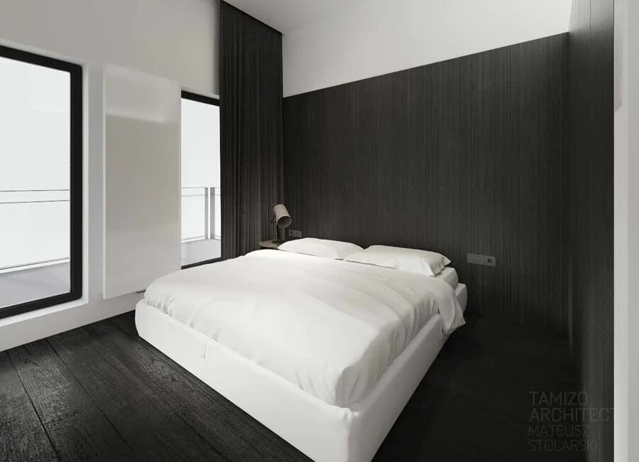 Пол интерьер спальни Interior Design In Black & White, Tamizo Architects Flat interior design, White 