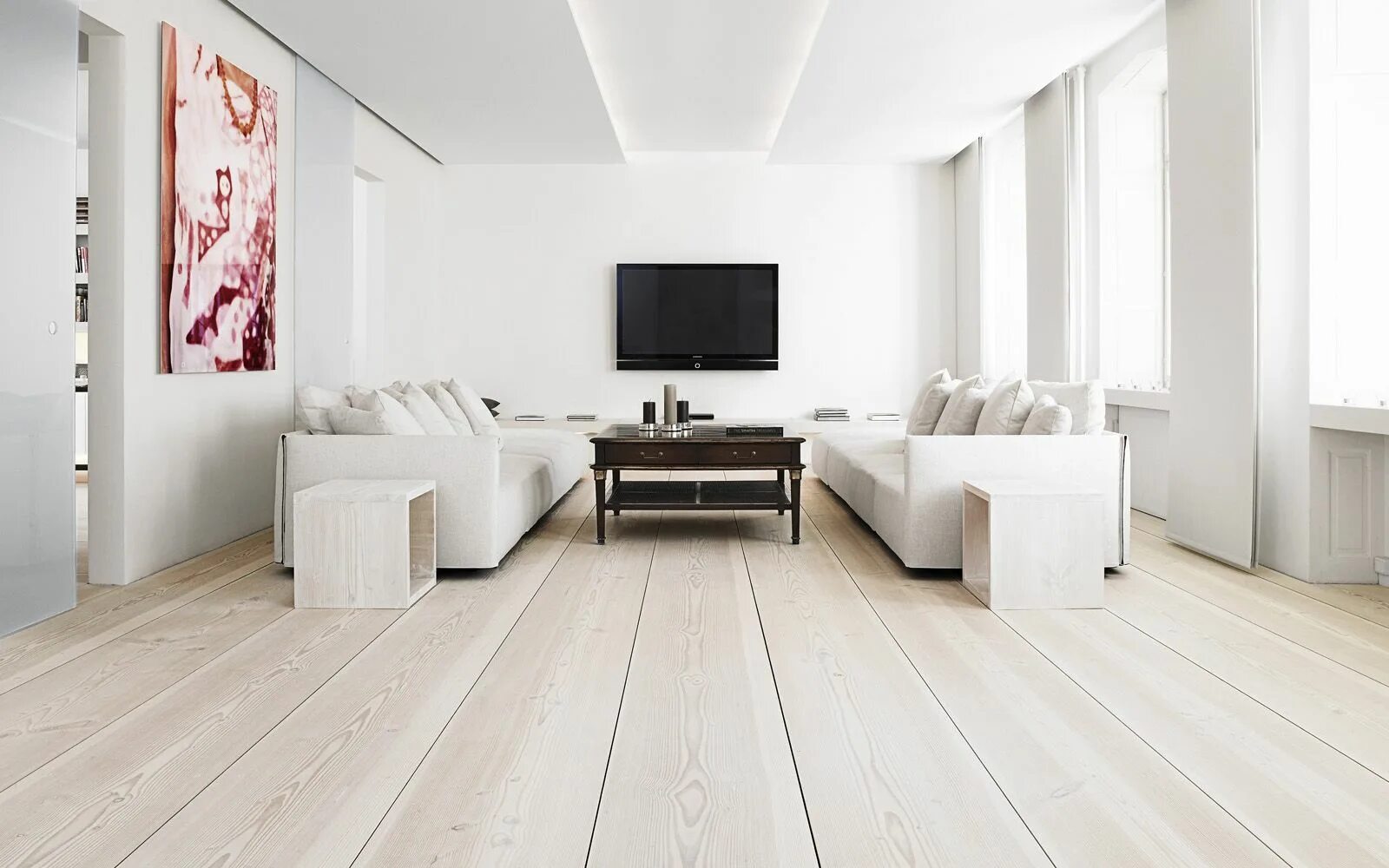 Пол модные тенденции bleached wood floors Living room design white, White oak floors, Living room flo