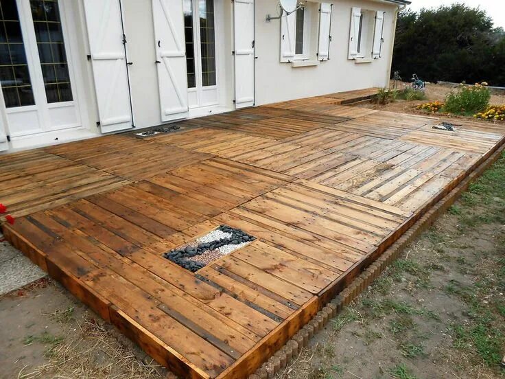 Пол на даче фото DIY Step by Step Wood Pallets Garden Terrace Wood Pallet Furniture Pallet patio,