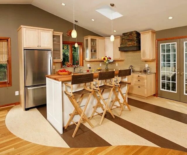 Пол на кухне дизайн Custom Kitchen Floor #home #house #decor #design #interior #wood #ideas Kitchen 