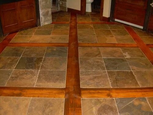 Пол плитка деревянный дом фото Slate Wood floors - this would be perfect in our entry way for a transition from