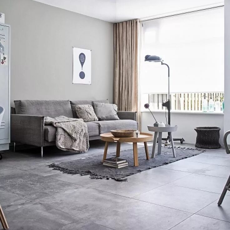 Пол серого цвета фото Mesa Nido Grey flooring living room, Tile floor living room, Grey floor tiles li