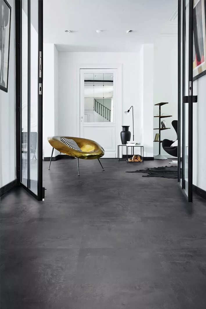 Пол серого цвета фото Vloors Scratch Dark This tile gives your rooms an industrial feel Living room ti