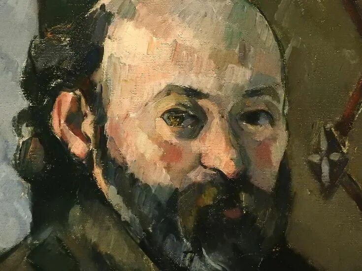 Поль сезанн фото художника CEZANNE,1880-81 - Autoportrait au Papier Peint olivâtre (Londres) - Detail 20 - 