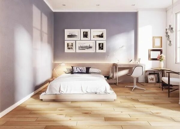 Пол светлее стен в интерьере Freundliches und ästhetisches Designzimmer von Koj Design Scandinavian bedroom d