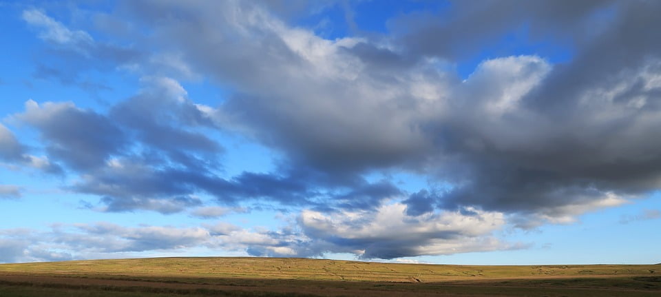 Поле облака фото Framed Art for Your Wall Blue Storm Clouds Field Iceland Sky 10x13 Frame - Walma