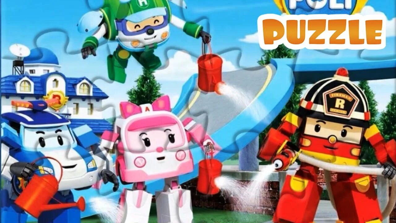 Поле робокар фото Robocar Poli Puzzle Cars 로보카폴리 Puzzle for Kids Cartoon Learning Video Паззлы Роб