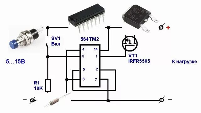 Полевой триггерный переключатель схема подключения Электронный выключатель. Популярная схемотехника