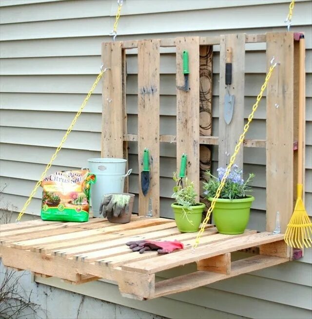 Полезное для дачи своими руками 5 Steps for DIY: Pallet Gardening Table Pallet projects garden, Pallets garden, 