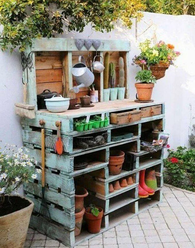 Полезное для дома дачи своими руками Over 60 of the BEST DIY Pallet Ideas Diy garden table, Pallet potting bench, Pal