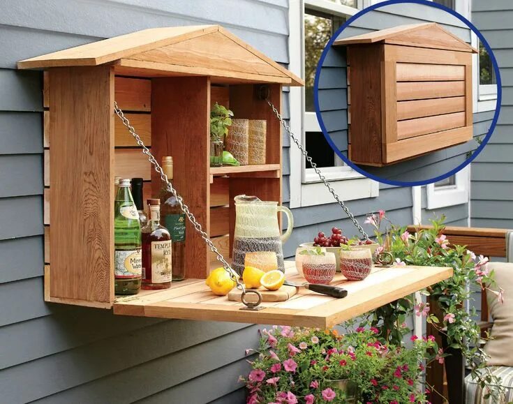 Полезное для дома дачи своими руками How to Build a Fold-Down Murphy Bar Diy garden furniture, Diy outdoor bar, Small