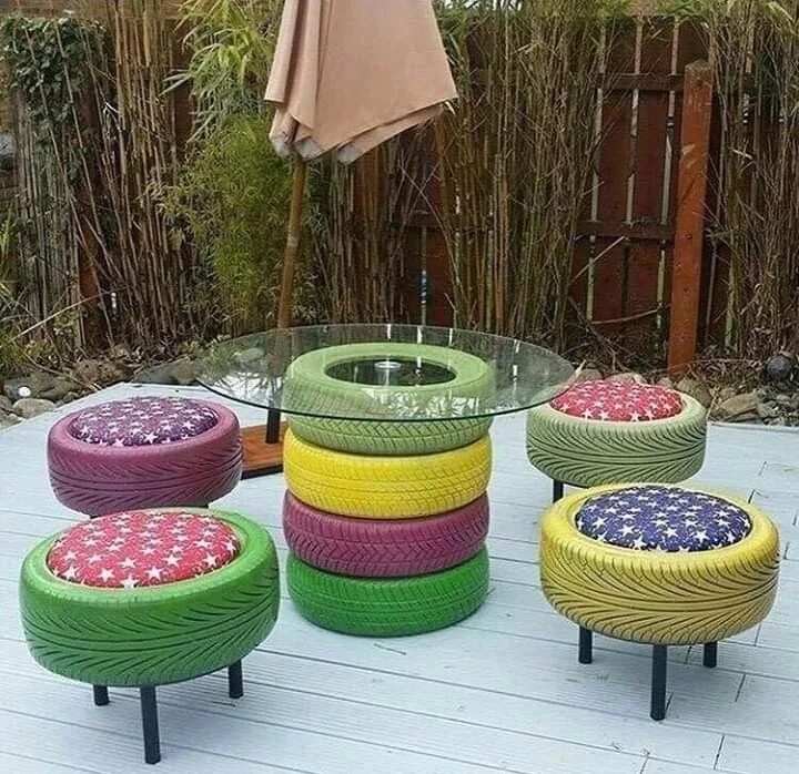 Полезные поделки своими руками для дачи Pin on Casa dolce casa Diy furniture decor, Tire furniture, Upcycled home decor