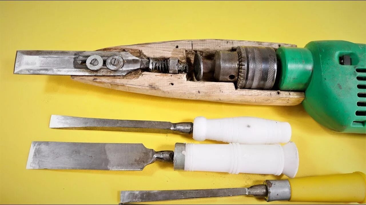 Полезные самоделки видео How to Make a Simple Electric Power Chisel at Home . DIY - YouTube