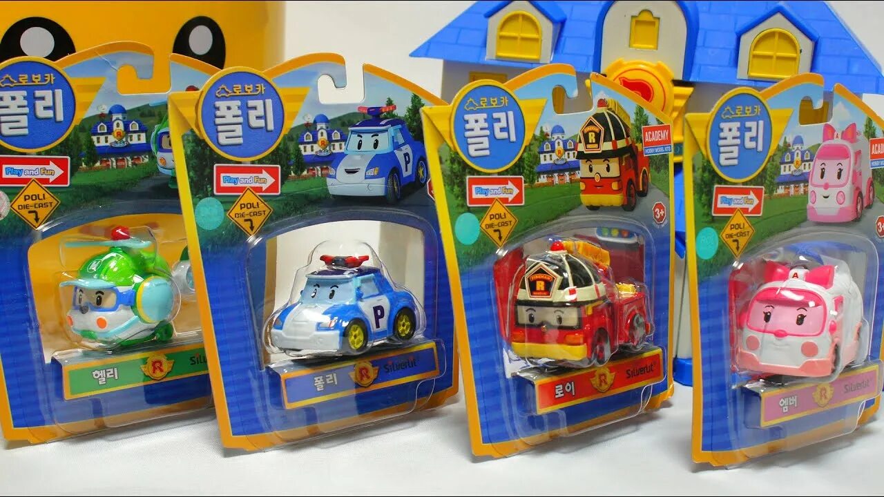 Поли свит фото Robocar Poli 로보카 폴리 POLI ROY AMBER HELLY 다이캐스팅 폴리, 로이, 엠버, 헬리 Unboxing & Review 