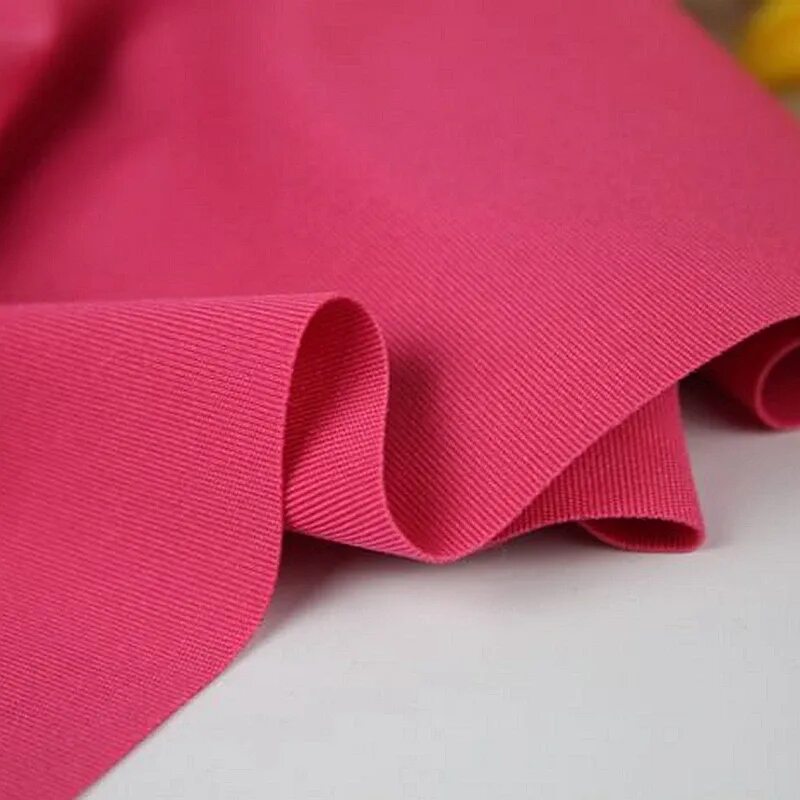 Полиэфир ткань фото High Quality Pink Thick Stretchy Spandex Polyester Fabric Knitted Elastic Fabric