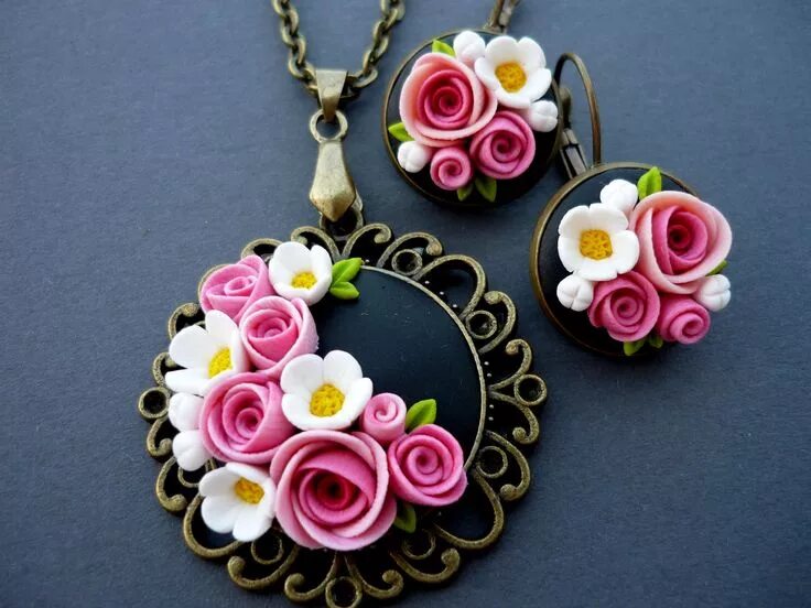 Полимерная глина своими руками в домашних условиях martisoare Polymer clay flower jewelry, Polymer clay embroidery, Polymer clay cr