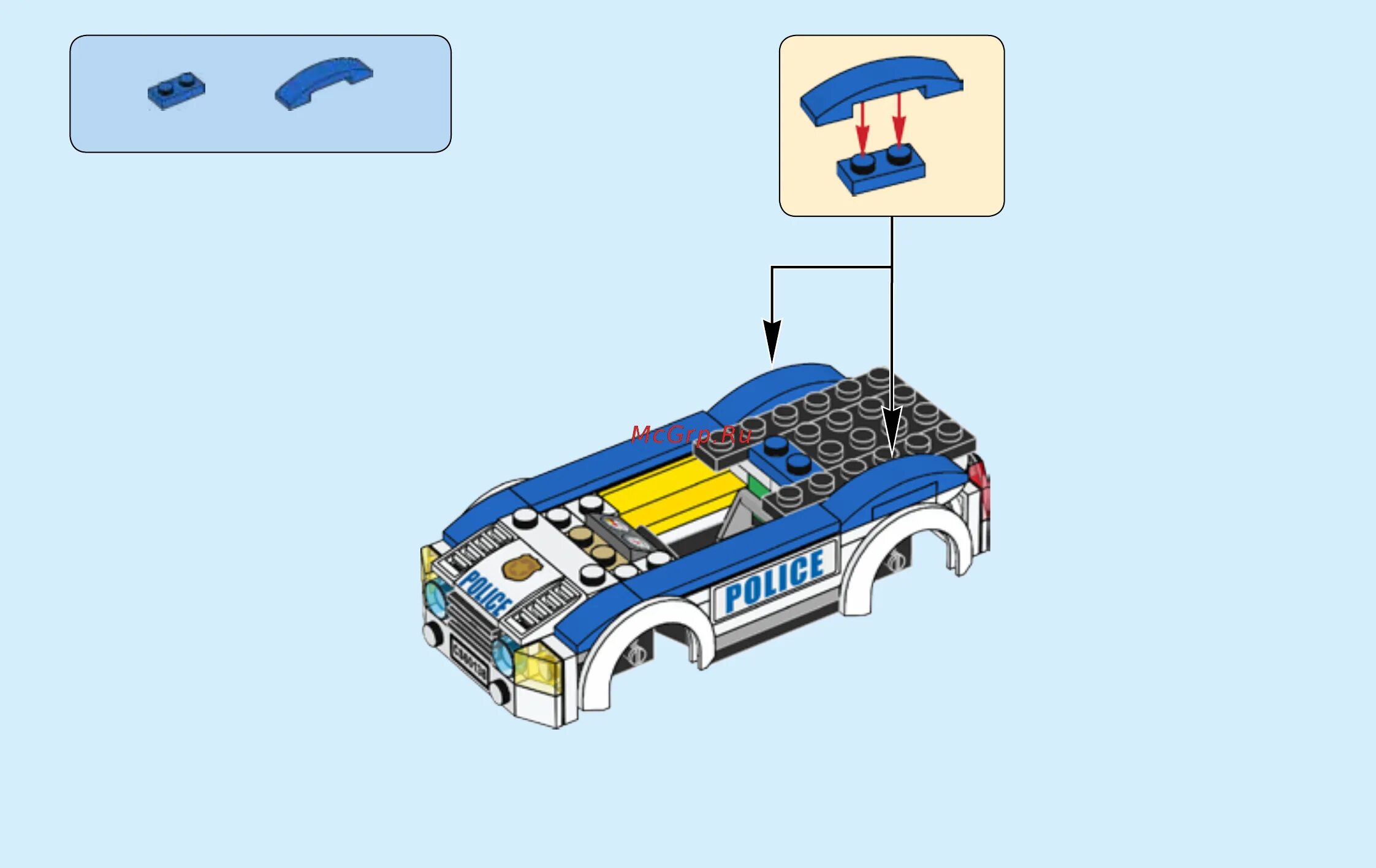 Полицейская машина инструкция по сборке Lego City 60138 Стремительная погоня Инструкция по эксплуатации онлайн 23/32 254