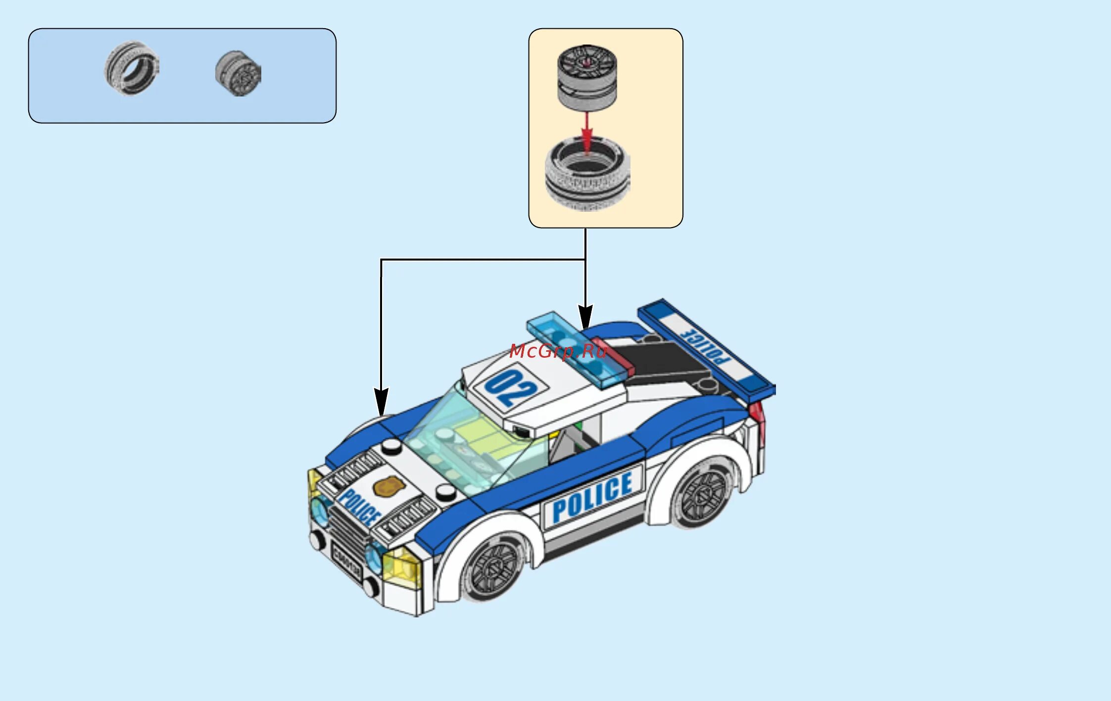 Полицейская машина инструкция по сборке Lego City 60138 Стремительная погоня Инструкция по эксплуатации онлайн 28/32 254