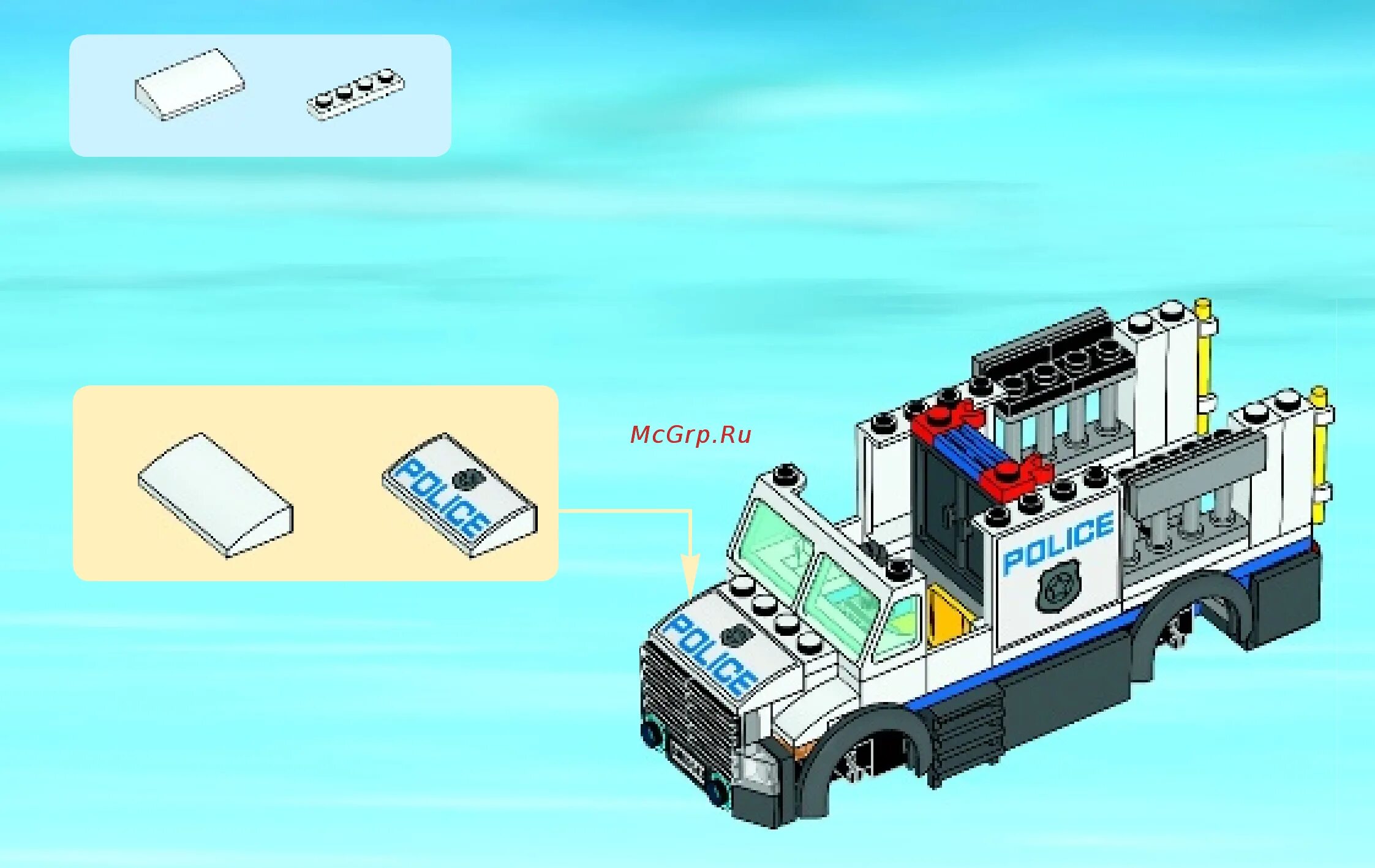 Полицейская машина инструкция по сборке Lego City Police Автомобиль для перевозки заключённых (60043) Инструкция по эксп