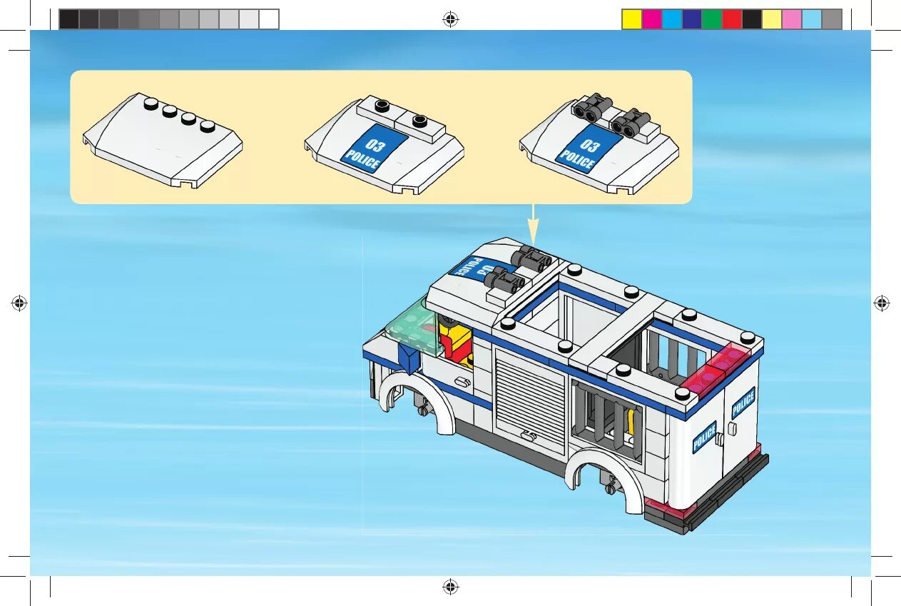 Полицейская машина инструкция по сборке Manual Lego City Police - City Police 2 7286 (page 53 of 64) (English, German, D