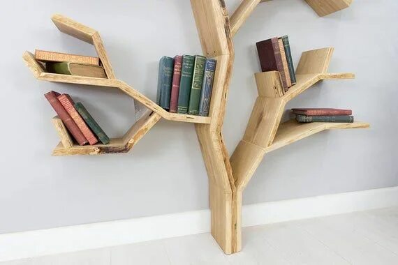 Полка дерево фото The Elm Tree Bookshelf Etsy Tree bookshelf, Wood bookshelves, Bookshelves