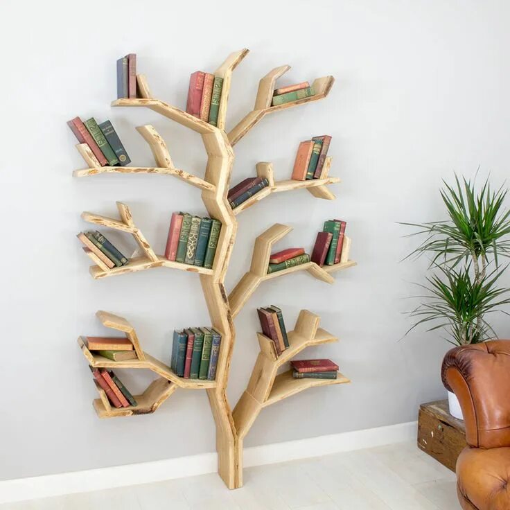 Полка дерево фото Solid Oak, Tree Shelf, Tree Bookcase, Rustic Shelf, Bookshelf, Oak Shelf, Nurser