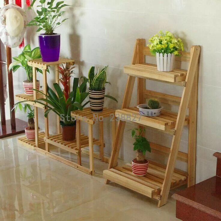 Полка деревянная напольная своими руками фото Épinglé sur Art & manhas para casa Decoration plante, Support pour plante bois, 