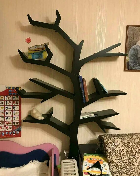 Полка для книг дерево фото Tree Bookshelf Interior Furniture Bookshelf Toy Shelf Eco - Etsy Tree bookshelf,