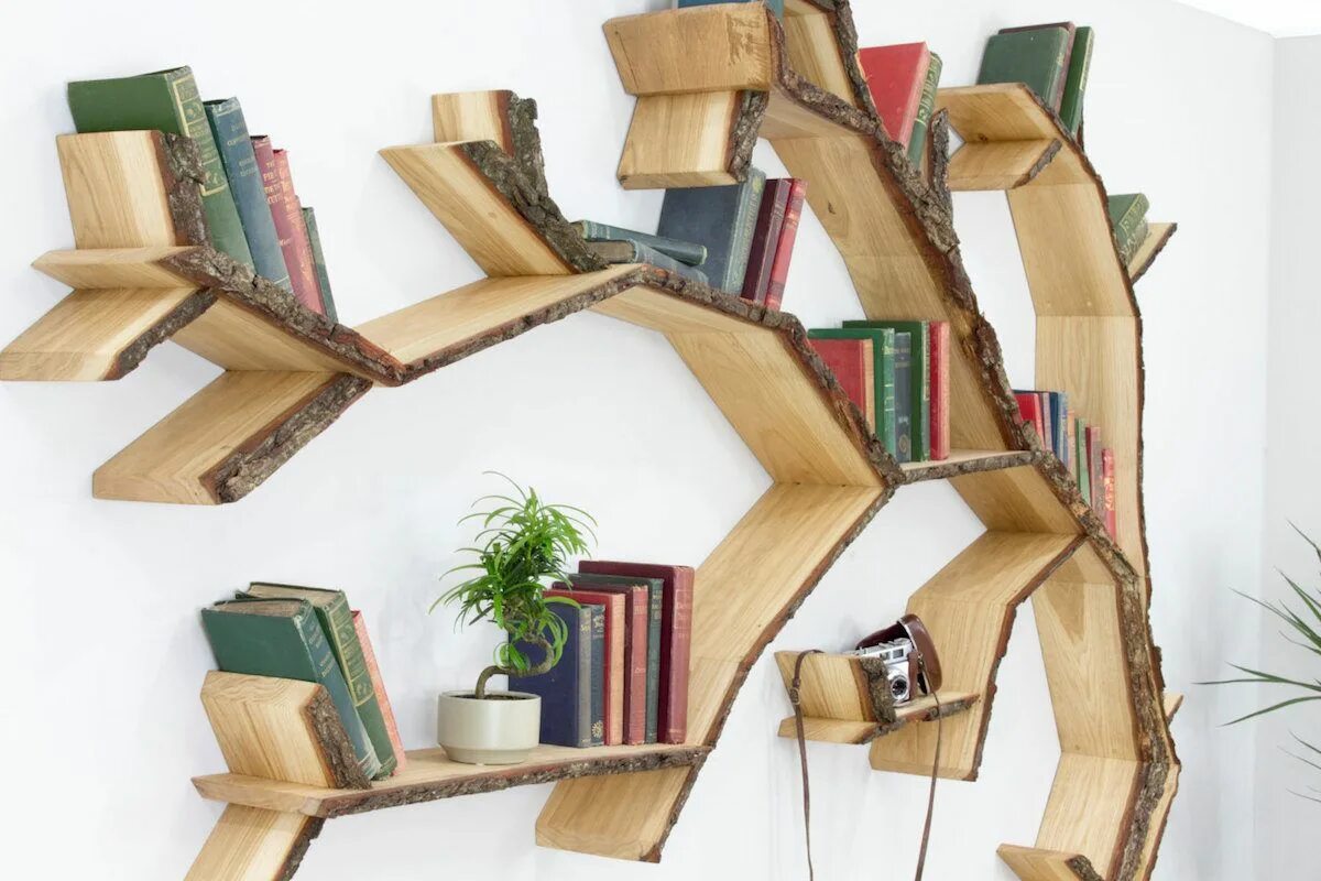 Полка для книг дерево фото Creative Wooden Wall Shelves By BespOak Interiors Bookshelves diy, Wall shelves 