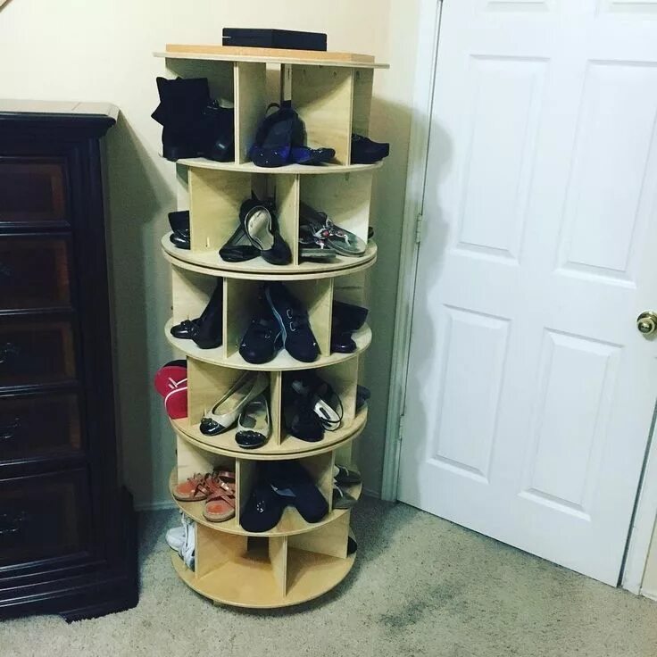 Полка для обуви своими руками фото Lynn Lacey - LL Woodworks в Instagram: "Completed the Lazy Susan shoe organizer"