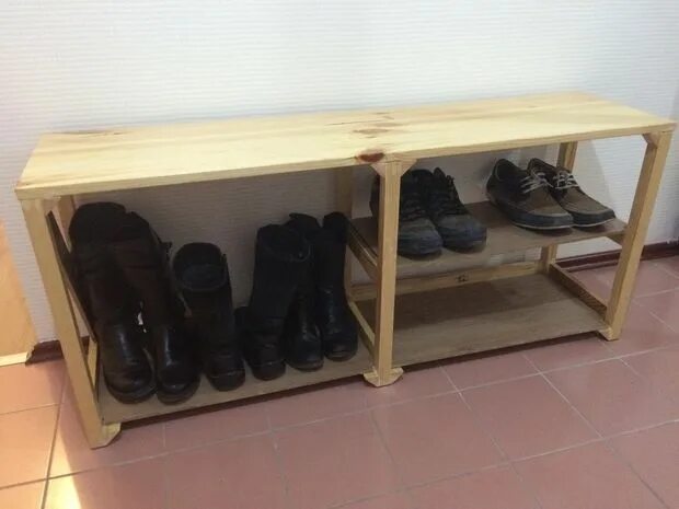 Полка для обуви своими руками фото Shoe Shelf With Seating Shoe shelf, Kitchen design diy, Diy furniture chair