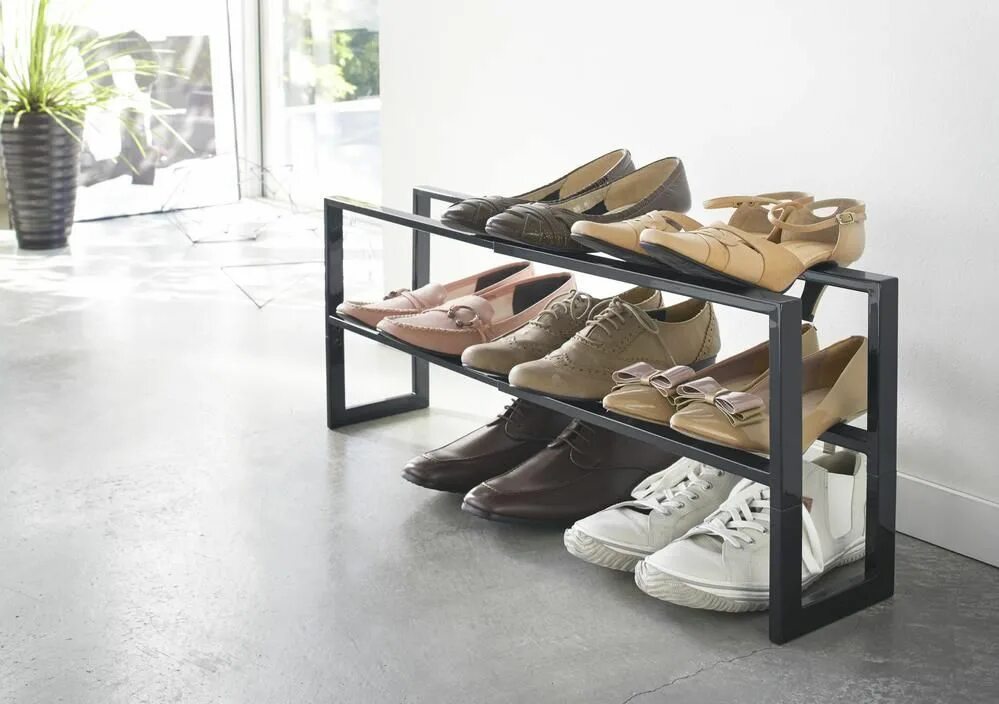 Полка для обуви в стиле лофт Expandable Shoe Rack - Steel - Single Metal shoe rack, Shoe rack steel, Shoe rac