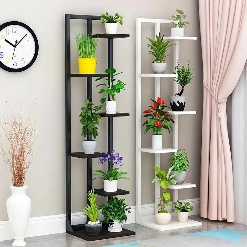 Полка для цветов в интерьере Multi-Tiered Plant Stand Planta de decoração interior, Salas de estar de madeira