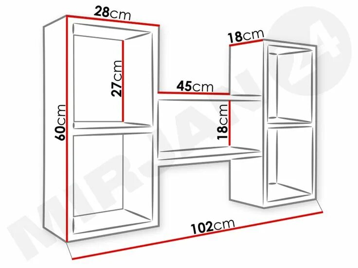 Полка на стену своими руками чертежи Závěsný regál na zeď Cygni 002 - vystavte poklady Planos de muebles, Repisas par