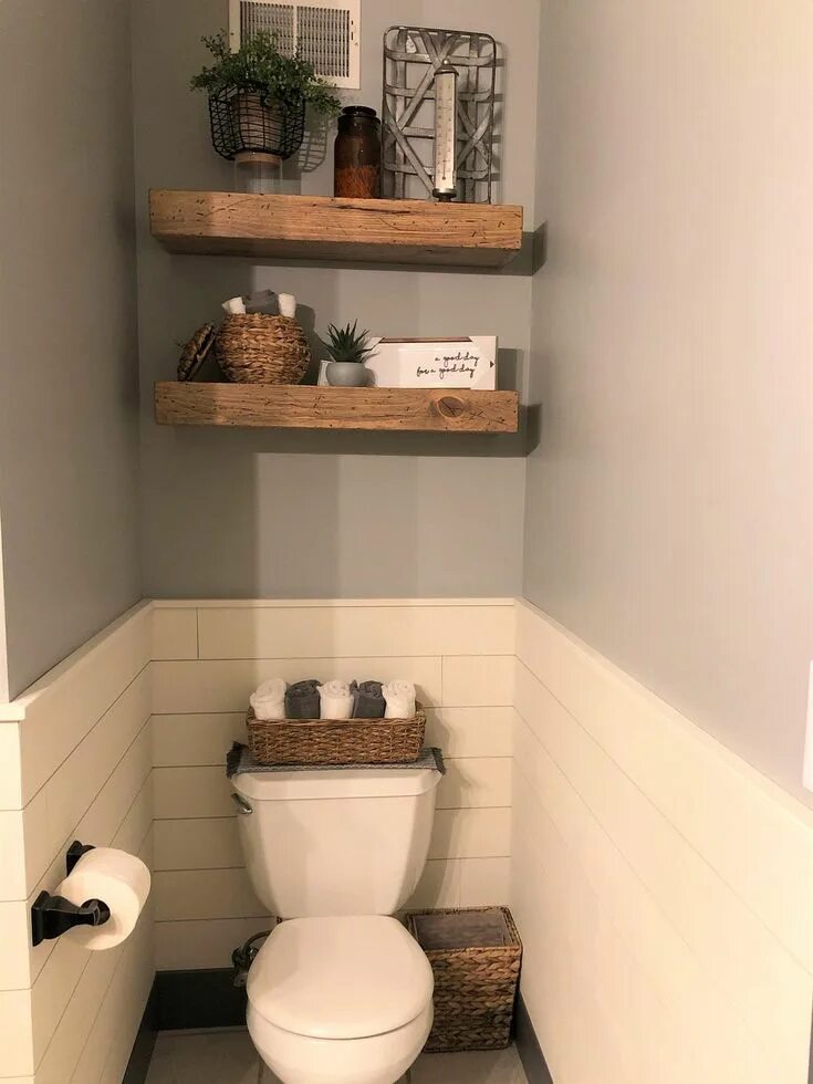 Полка над туалетом фото Chunky Floating Shelf Farmhouse Floating Shelves Rustic Etsy Diy bathroom storag