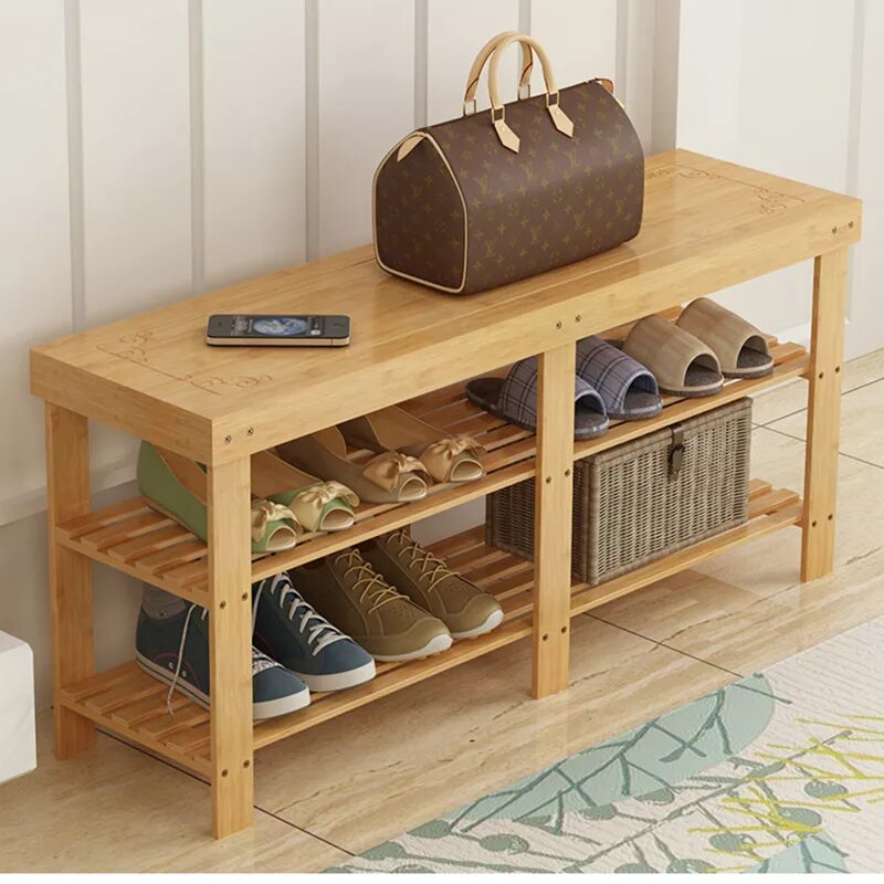 Полка под обувь своими руками фото Magic Union Simple Shoe Bench Multi-layer Dustproof Shoe Rack Multi-purpose Stro