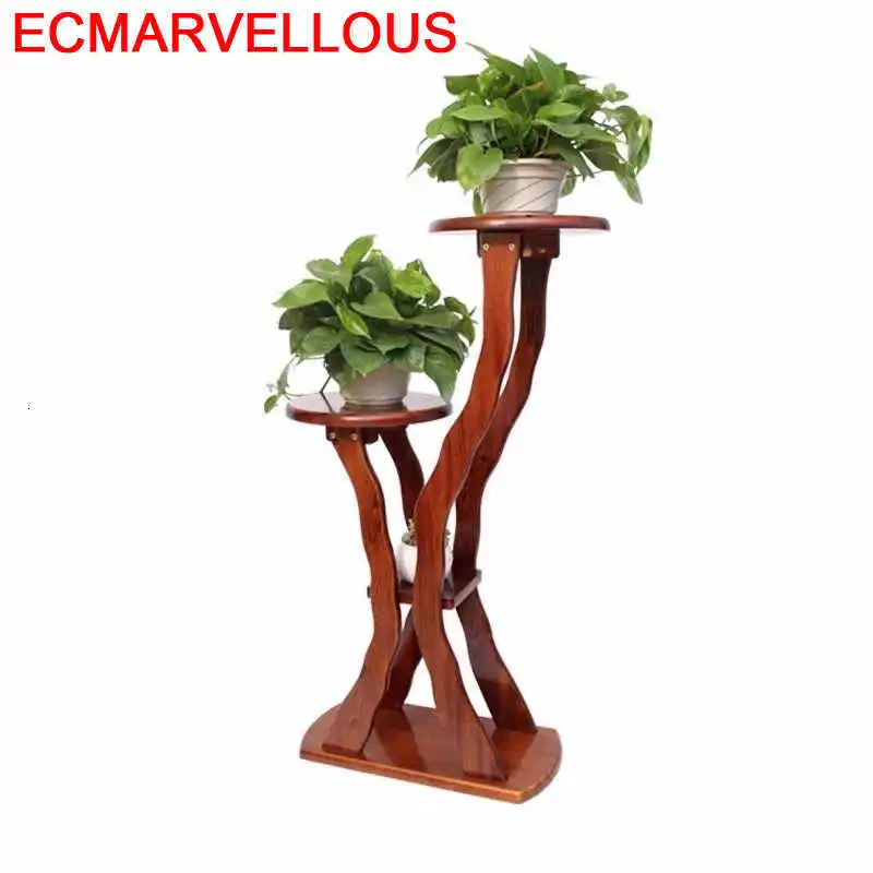 Reinforced 52" Tall 6 Tier Wood Plant Stand Corner Shelf Flower Rack Garden Home