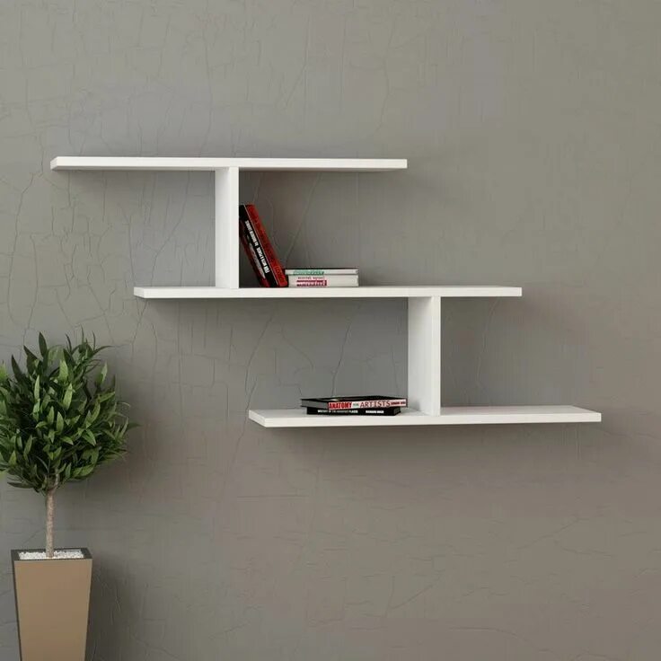 Полки для книг на стену фото 4 Piece Floating Shelf Interieur, Wandplank, Roomdivider