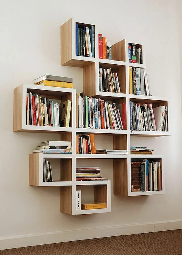 Полки для книг на стену фото Cool 60 Cheap DIY Wall Shelves Floating Ideas https://roomaniac.com/60-cheap-diy