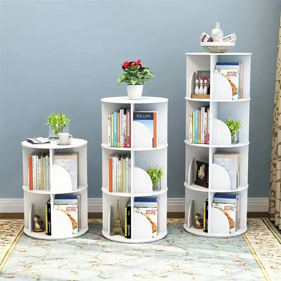 Полки для книг напольные фото 360 Degree Rotating Bookshelf Rotatable Children Bookshelf Home Furniture Revolv