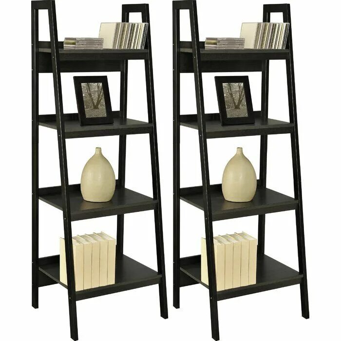 Полки для книг напольные из металла фото Wrought Studio Rupert Ladder Bookcase & Reviews Wayfair Home office furniture, M