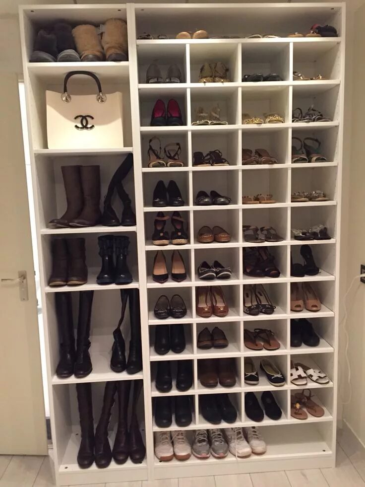 Полки для обуви в гардеробной фото Shoe closet Closet shoe storage, Shoe organization closet, Shoe shelf in closet