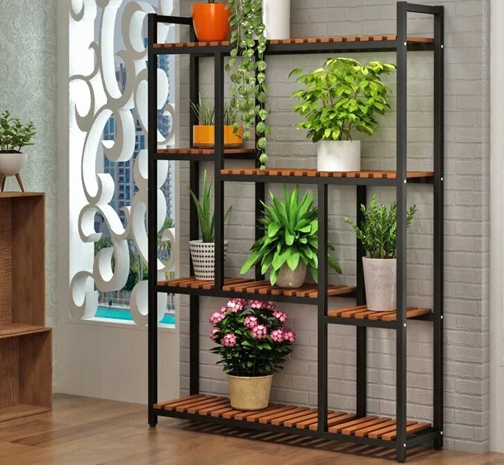 Полки для цветов фото Bahçe Için Toptan Mağaza Ahşap Saksı Raf - Buy Flower Pot Shelf,Flower Shelf,Woo