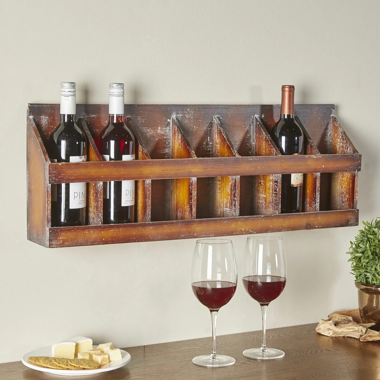 Полки для вина фото Birch Lane ™ Heritage Eila 7 Bottle Wall Mounted Wine Rack Wayfair Wine rack, Wo