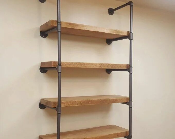 Полки из труб своими руками фото 2" Thick Solid Wood Floating Shelves / Rough Sawn Wood in 2019 Coffee wine bar Д