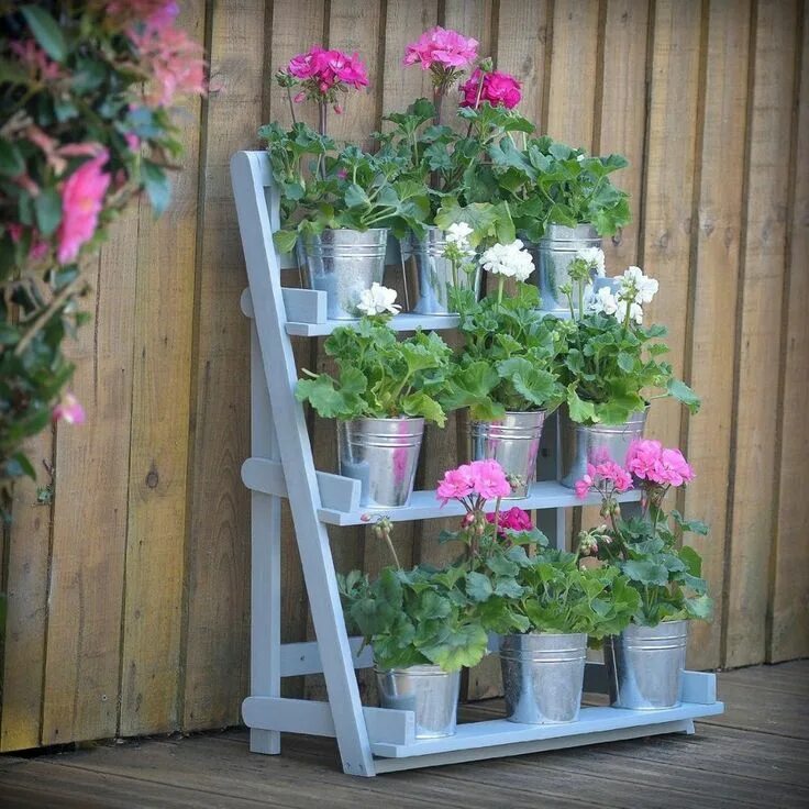 Полки на дачу фото Garden Flower Stand Staircase Step Plants Pot Shelf Ladder Shelving Display Tier